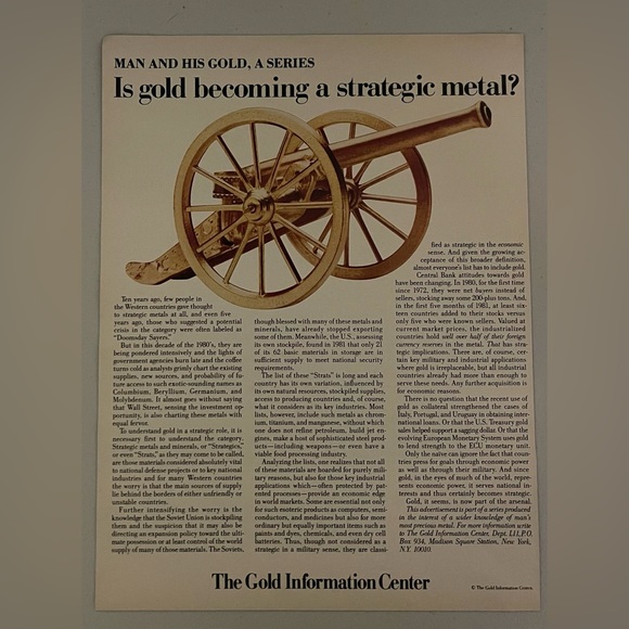 The gold Information Center 1981 Advertisement - Picture 1 of 1